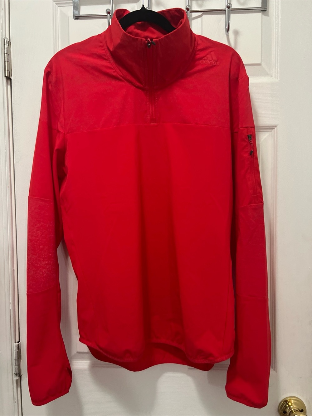Men’s Adidas Supernova Light Weight 1/4 Zip Running Pullover Red Sz S
